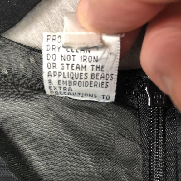 Cache Dress Womens 4 Black Beaded Side Panels Sleeveless Evening Gown Formal Y2K - Picture 7 of 16